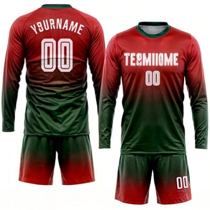 Charming looking custom designed soccer team complete uniforms