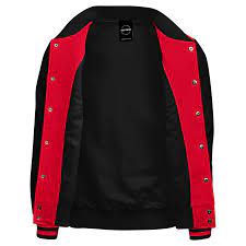 interior of the customized red and black jackets