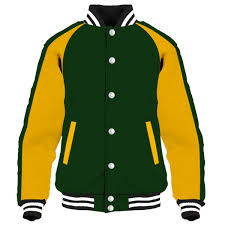 yellow and green varsity jackets