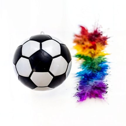 multicolored custom soccer balls