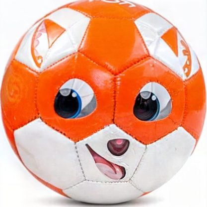 smiling face type look soccer balls