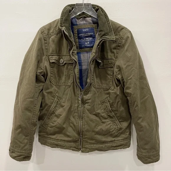 American-Eagle-Outfitters-Mens-Flannel-Lined-Military-Utility-Jackets