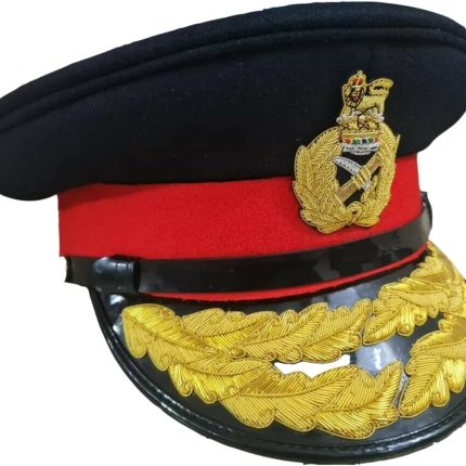 British Army Generals No1 Service Dress Cap, Officer, Military Hat, Gold Peaks Black,