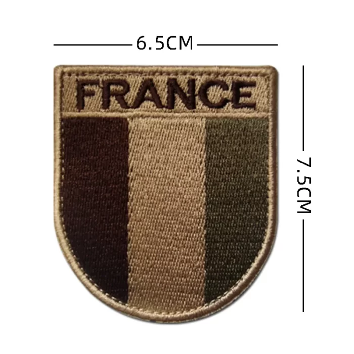 French Army Flag Shield France Tactical Military Badge Embroidery Hook and Loop Patches