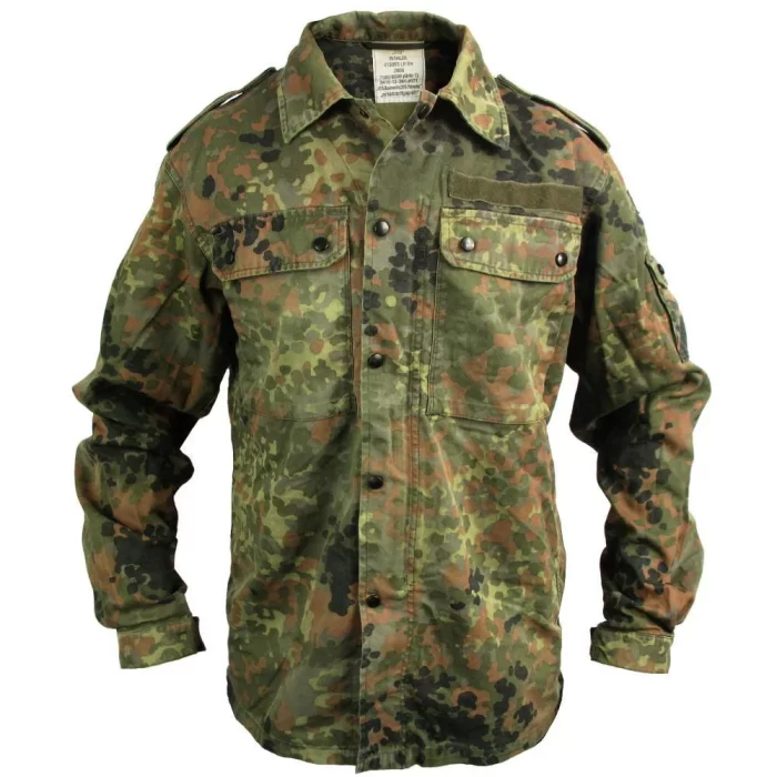 German Military Flecktarn Camouflage Shirt - Small Regular