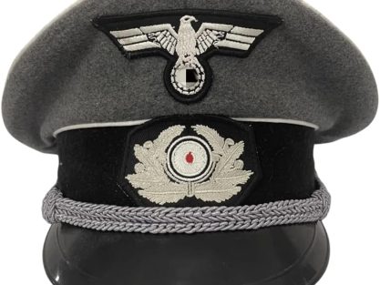 LEDABAO German Officer Woolen Big Brim Hat Military Caps