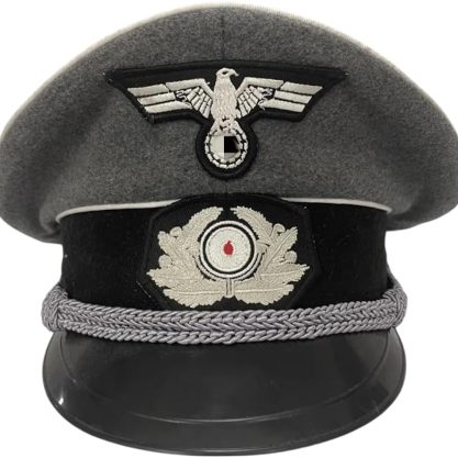 LEDABAO German Officer Woolen Big Brim Hat Military Caps