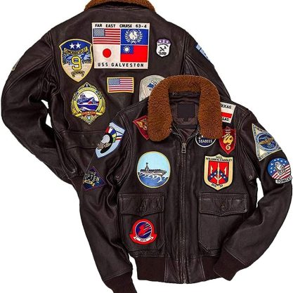 Men's Top Gun Flight real Leather Jacket with WW2 Bomber Style