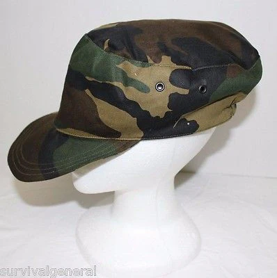 NEW Italian Italy Army Field BDU Hat Cap Geen Woodland Camo Men's Medi