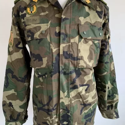 Original Spanish Army Issue Woodland Camo Combat Shirt With Insignia