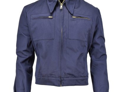 Original Genuine Italian Air Force Blue Work Jacket Military Faux Fur Liner New