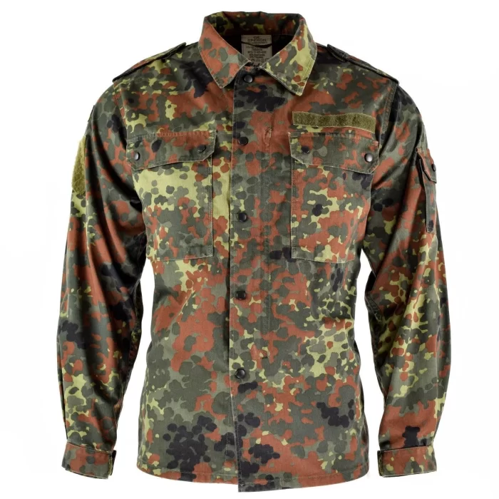 Original German Army Shirt Zipped Flecktarn Camo Tactical Combat BW Army Issue Jackets