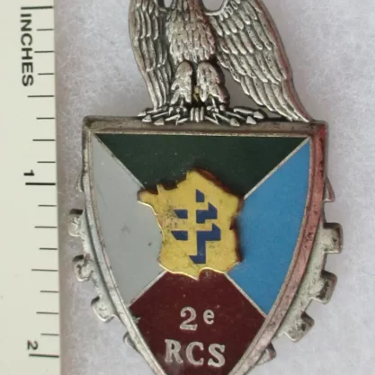 Original Vintage FRENCH ARMY 2 RCS Pocket BADGE Distinctive Insignia FRANCE