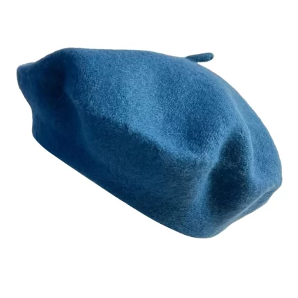 Petrol Blue French Beret Hat, Classic wool hat, One size, French cap