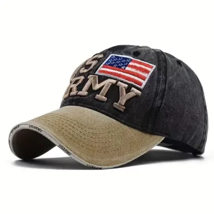 Adjustable Embroidered US Army Slogan Baseball Cap