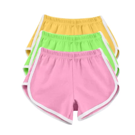 Athletic Shorts for Women 3 Pack Workout Gym Shorts Summer Casual Elastic Waisted Short Pant