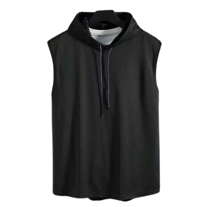 Bodybuilding Stringer Hoodie Tanks Tops , Hooded Sleeveless Shirt Men - Top Shirt Men