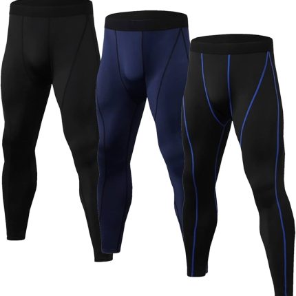 Men's Breathable Compression Pants Pockets Cool Dry Gym Leggings Baselayer Running Tights Bodybuilding Trousers Fashion Hippie Regular Fit