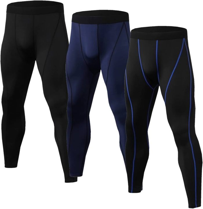 Men's Breathable Compression Pants Pockets Cool Dry Gym Leggings Baselayer Running Tights Bodybuilding Trousers Fashion Hippie Regular Fit