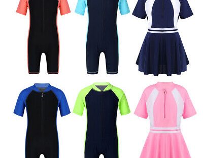 Kids Boys Girls Shorty Swimsuit One Piece Beach Swimwear