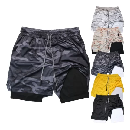 Mens Double Deck Running Shorts With Liner For Gym, Fitness, And Bodybuilding 2 In 1 Sportswear