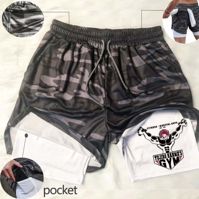 Diy Customized Men's Gym Shorts Double-deck Grid Quick Dry Sport Shorts Fitness Workout Short Pants Design Your Logo Sweatpants