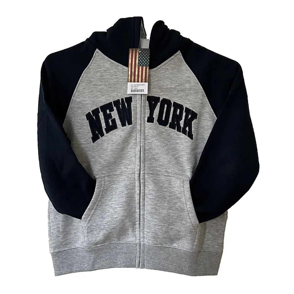 New York Embroidered Kid's Zipper Hoodies